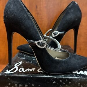 Sam Edelman Black Heels with Rhinestone Detail